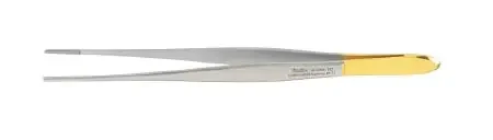 Integra Lifesciences – Dressing Forceps Cushing 7 Inch Length Surgical Grade Stainless Steel / Tungsten Carbide NonSterile NonLocking Thumb Handle Straight Serrated Tip – 6-166TC