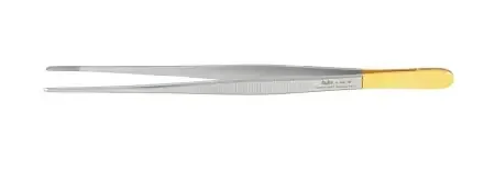 Integra Lifesciences – Dressing Forceps Potts-Smith 8-1/4 Inch Length Surgical Grade Stainless Steel / Tungsten Carbide NonSterile NonLocking Thumb Handle Straight Serrated Tip – 6-156TC