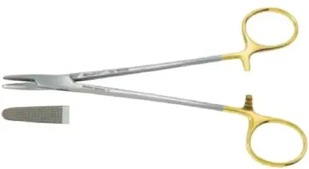 Integra Lifesciences – Needle Holder 10-1/2 Inch Length Serrated Jaws Finger Ring Handle – 8-130TC