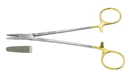 Integra Lifesciences – Needle Holder 10-1/2 Inch Length Serrated Jaws Finger Ring Handle – 8-130