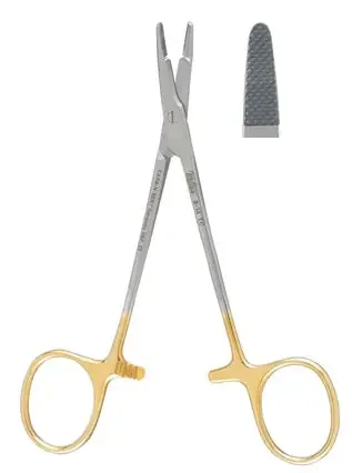 Integra Lifesciences – Needle Holder 4-3/4 Inch Length Extra Delicate Serrated Jaw Finger Ring Handle – 8-14TC