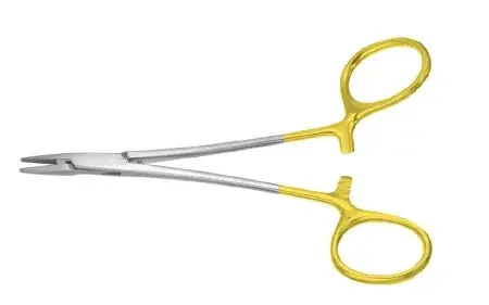 Integra Lifesciences – Needle Holder 5 Inch Length Serrated Jaw One Angled, Offset Ring, Ring Handle – PM-2420