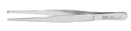 Integra Lifesciences – Tissue Forceps 4-1/2 Inch Length Surgical Grade Stainless Steel NonSterile NonLocking Thumb Handle Straight Serrated Tips with 1 X 2 Teeth – 6-60