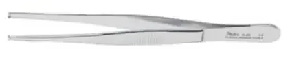 Integra Lifesciences – Tissue Forceps 5 Inch Length Surgical Grade Stainless Steel NonSterile NonLocking Thumb Handle Straight Serrated Tips with 2 X 3 Teeth – 6-92