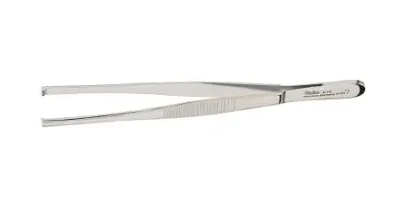Integra Lifesciences – Tissue Forceps 5 Inch Length Surgical Grade Stainless Steel NonSterile NonLocking Thumb Handle Straight Serrated Tips with 1 X 2 Teeth – 6-72