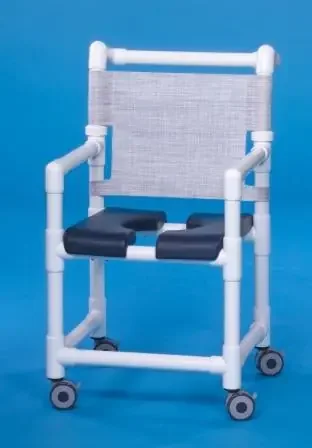IPU – Shower Chair ipu Fixed Arm PVC Frame Mesh Back 17-1/4 Inch Seat Width – SC716G FOREST GREEN MESH