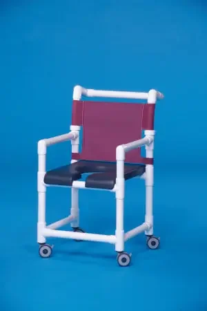IPU – Shower Chair ipu Fixed Arm PVC Frame Mesh Back 17-1/4 Inch Seat Width – SC717G