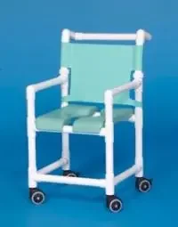 IPU – Shower Chair ipu Fixed Arm PVC Frame Mesh Back 17-1/4 Inch Seat Width – SC719G-FOREST GREEN MESH