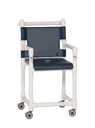 IPU – Shower Chair ipu Fixed Arm PVC Frame Mesh Back 21 Inch Seat Width – SC721N