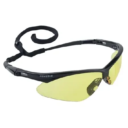 Jackson Safety Nemesis – Safety Glasses Anti-fog Coating Amber Tint Polycarbonate Lens Black Frame Over Ear One Size Fits Most – 22476