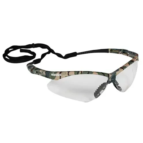 Jackson Safety Nemesis – Safety Glasses Anti-fog Coating Clear Tint Polycarbonate Lens Camouflage Frame Over Ear One Size Fits Most – 22608