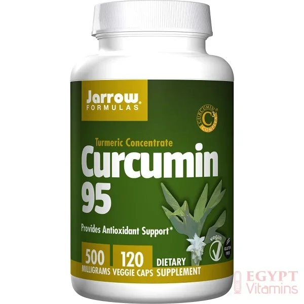 Jarrow Formulas Curcumin 95 500 mg – 120 Veggie Caps – Turmeric Extract to Provide Antioxidant Support – Up to 120 Servings الكركمين 95% ، 120 كبسولة نباتية