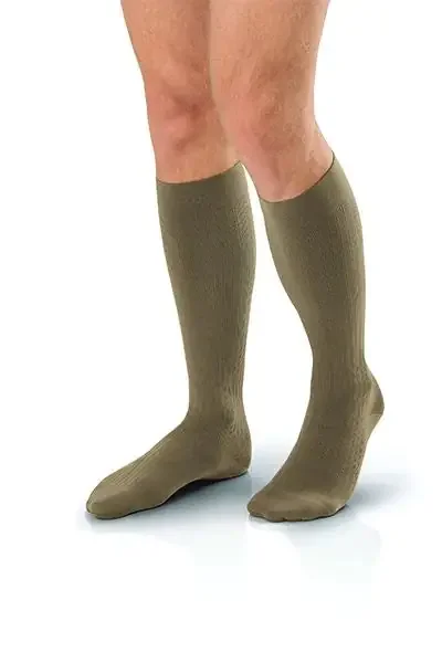 JOBST for Men Dress – Compression Socks Knee High Large Khaki Closed Toe – 110798