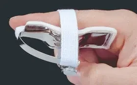 Joint Jack – Finger Splint Adult Small Padded Screw Closure Left Hand White / Silver – 5147
