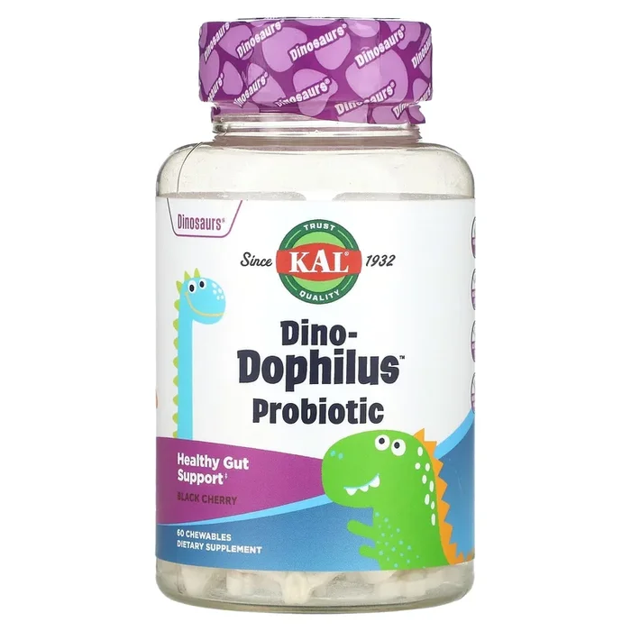 Kal, DinoDophilus Black Cherry 2bil, 60 Chewables