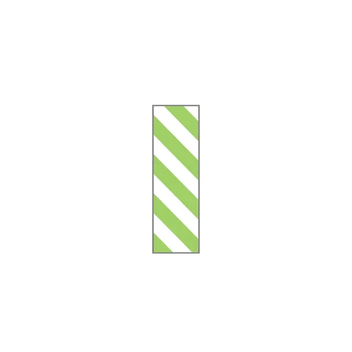 Key Surgical – Pre-Printed Label Multipurpose Label Lime Green / White Tape Stripes Patterned 1/4 Inch – T-320-0113