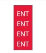 Key Surgical – Pre-Printed Label Multipurpose Label Red Paper ENT White Diagram / Symbol 8-1/2 X 11 Inch – T-604-04