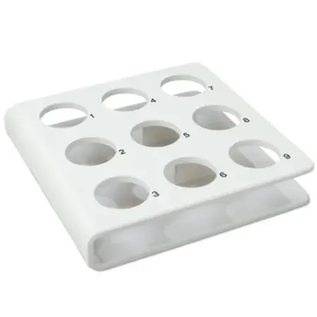 Key Surgical – Specimen Caddy 9 Place White 1-1/4 X 8 X 8 Inch – AC-55