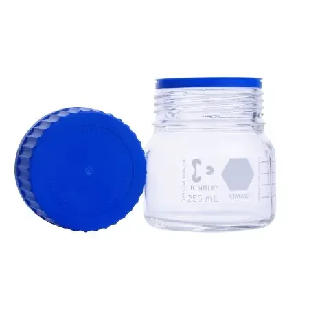 Kimble KIMAX GLS 80 – Media Storage Bottle Wide Mouth Borosilicate Glass 250 mL (8 oz.) – 14393-0250
