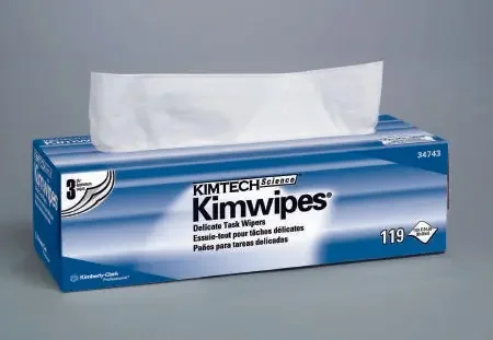 Kimtech Science Kimwipes – Delicate Task Wipe Light Duty White NonSterile 3 Ply Tissue 11-4/5 X 11-4/5 Inch Disposable – 34743
