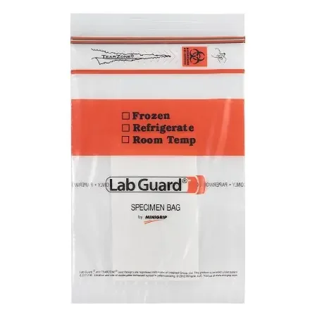 Lab Guard Double Zipper – Specimen Transport Bag with Document Pouch and Absorbent Pad 6 X 9 Inch Zip Closure Biohazard Symbol / Storage Instructions NonSterile – SBL2AP69B