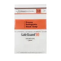 Lab Guard TearZone – Specimen Transport Bag with Document Pouch 6 X 9 Inch Zip Closure Biohazard Symbol / Storage Instructions NonSterile – SBL2X69B