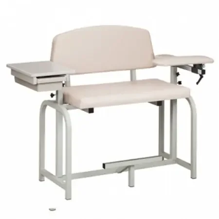 Lab X Series Extra Tall / Wide – Blood Drawing Chair with Drawer Single Adjustable Flip Up Armrest Wedgewood Blue – 66092-3WW