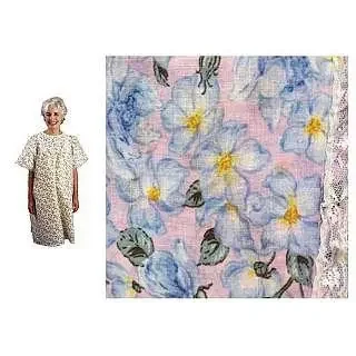 Lady Lace – Patient Exam Gown One Size Fits Most Garden Print Reusable – 535LPG