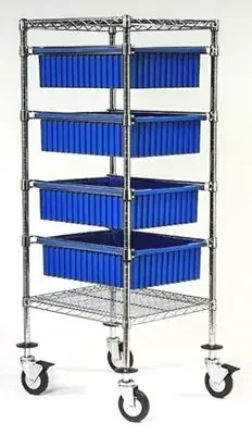 Lakeside Manufacturing – Bin Cart 21 X 24 X 45 Inch Gray – R212439DBC-4G