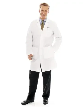 Landau Uniforms – Lab Coat White Size 44 Mid Length Reusable – 3124WWF44