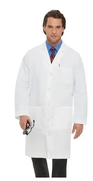 Landau Uniforms – Lab Coat White Size 48 Knee Length Reusable – 3132WWY48