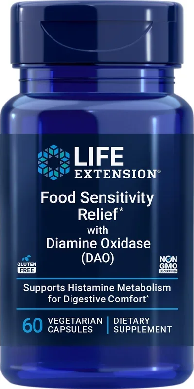 Life Extension Food Sensitivity Relief with Diamine Oxidase (DAO) 60 VegCap
