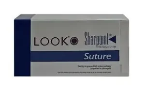 LOOK – Suture with Needle Nonabsorbable Coated Black Suture Braided Silk Size 4 – 0 18 Inch Suture 1-Needle 39 mm Length 3/8 Circle Reverse Cutting Needle – 787B