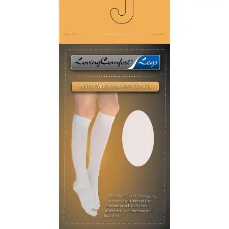 Loving Comfort – Anti-embolism Stocking Knee High Medium / Long White Inspection Toe – 1655 WHI MDL