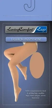 Loving Comfort – Compression Pantyhose Waist High Medium Beige Closed Toe – 1657 BEI MD