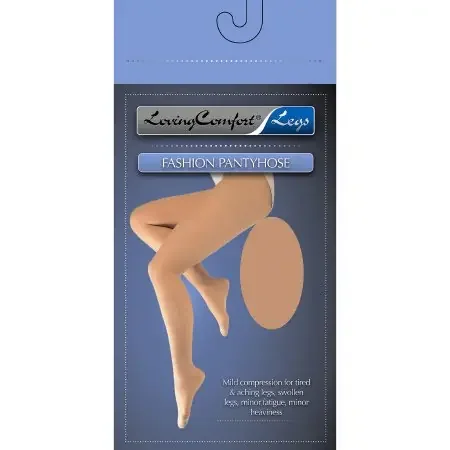 Loving Comfort – Compression Pantyhose Waist High Tall Beige Closed Toe – 1650 BEI TL