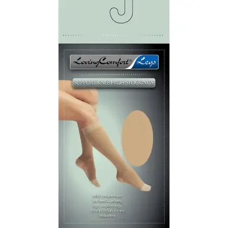 Loving Comfort – Compression Stocking Knee High Large Beige Closed Toe – 1664 BEI LG