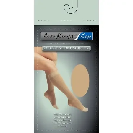 Loving Comfort – Compression Stocking Knee High Large Beige Closed Toe – 1667 BEI LG