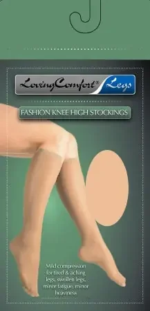 Loving Comfort – Compression Stocking Knee High Medium Beige Closed Toe – 1651 BEI MD