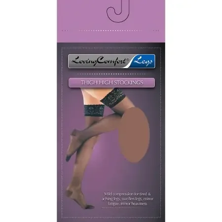 Loving Comfort – Compression Stocking Thigh High X-Large Black Closed Toe – 1671 BLA XL
