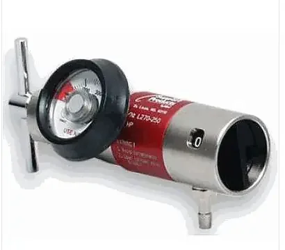 LSP – Oxygen Regulator Continuous with Gauge and 2 Check Valves 0 – 25 LPM Barb Outlet CGA-870 – L270-220-CE