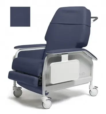 Lumex – Extra-Wide Clinical Care Recliner Imperial Blue Four Tente Swivel Caster, Three Locking Caster – FR587W432
