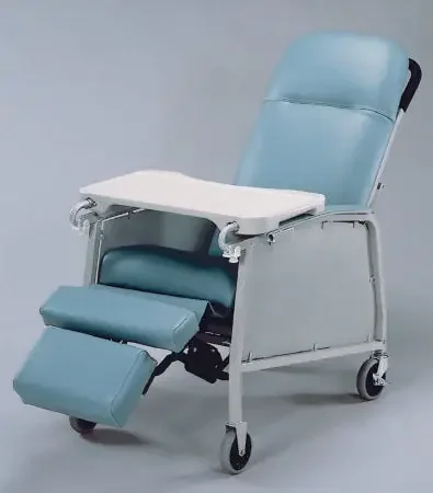 Lumex – Multi-Position Recliner Blue Ridge Vinyl Two 4 Inch Swivel Casters and Two 4 Inch Fixed Front Wheels – 574G427