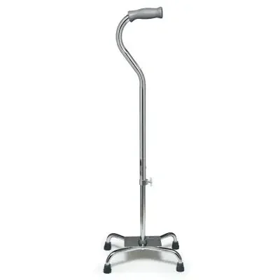 Lumex Silver Collection Low Profile – Small Base Quad Cane Aluminum 29 to 38 Inch Height Black – 6141BK