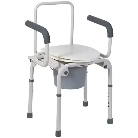 Mabis – Commode Chair Drop Arm Steel Frame Back Bar 14 Inch Seat Width – 520-1213-1900