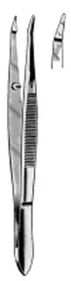Marina Medical – Dressing Forceps Barraquer-Kurth 4 Inch Length Stainless Steel NonLocking Thumb Handle Straight With Tying Platform – 060-341