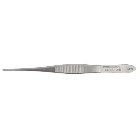 Marina Medical – Tissue Forceps Iris-Graefe 4 Inch Length Stainless Steel NonLocking Thumb Handle Straight 1 X 2 Teeth – 060-410