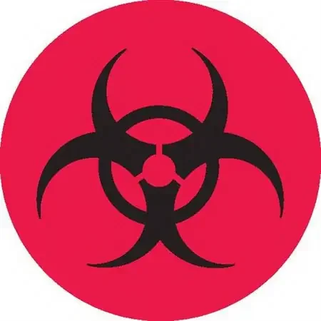 Market Lab – Pre-Printed Label Warning Label Red Paper Biohazard / Symbol Black Biohazard 3/4 Inch – 8044