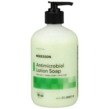 McKesson – Antimicrobial Soap Lotion 18 oz. Pump Bottle Herbal Scent – 53-28087-18