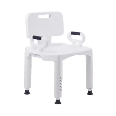 McKesson – Bath Bench Removable Arm Rail Plastic Frame Removable Back 21-1/4 Inch Seat Width – 146-RTL12505
